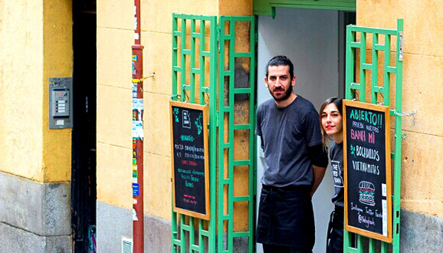 The two founders outside The Big Banh in Malasaña